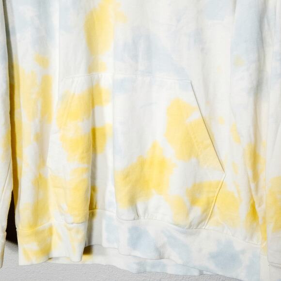MTV Graphic Hoodie Yellow Blue Tie Dye Size L Retro 80s - Picture 6 of 8